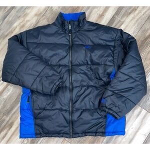 Starter Blue Down Puffer Coat Mens 90s‎ Black& Blue Jacket Size L Vintage